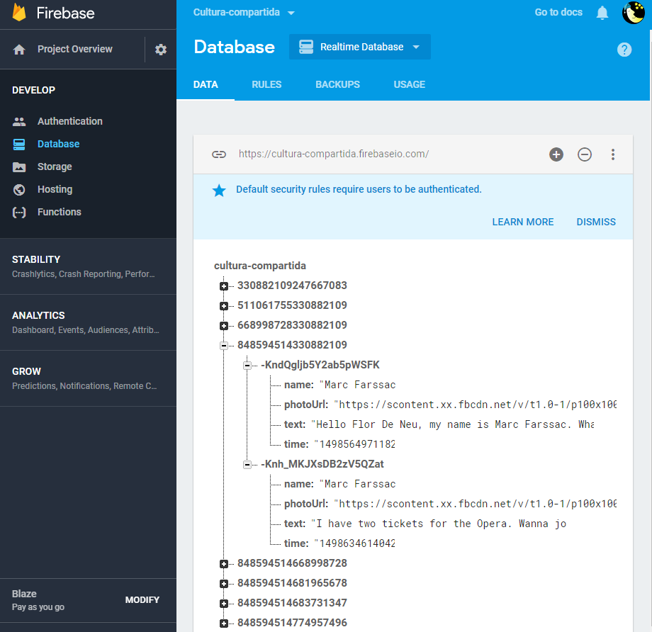 Firebase Realtime database